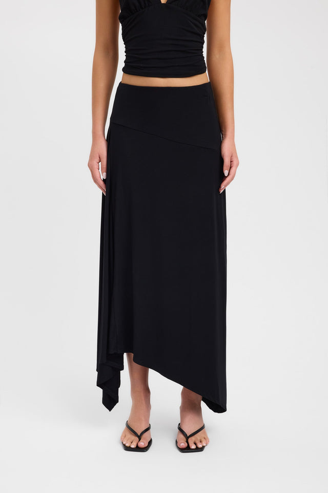 back Zali Skirt Kookai Asymmetry Maxi brown womens-skirts 