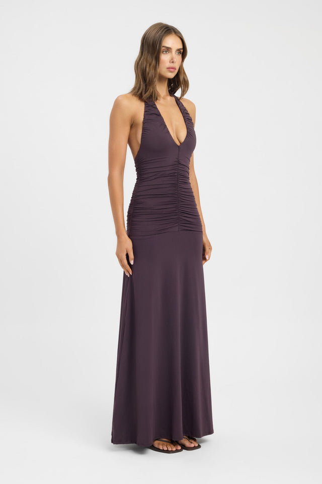side Zayla Maxi Dress Kookai Fit-and-flare Maxi Fitted Plungeneck womens-dresses 