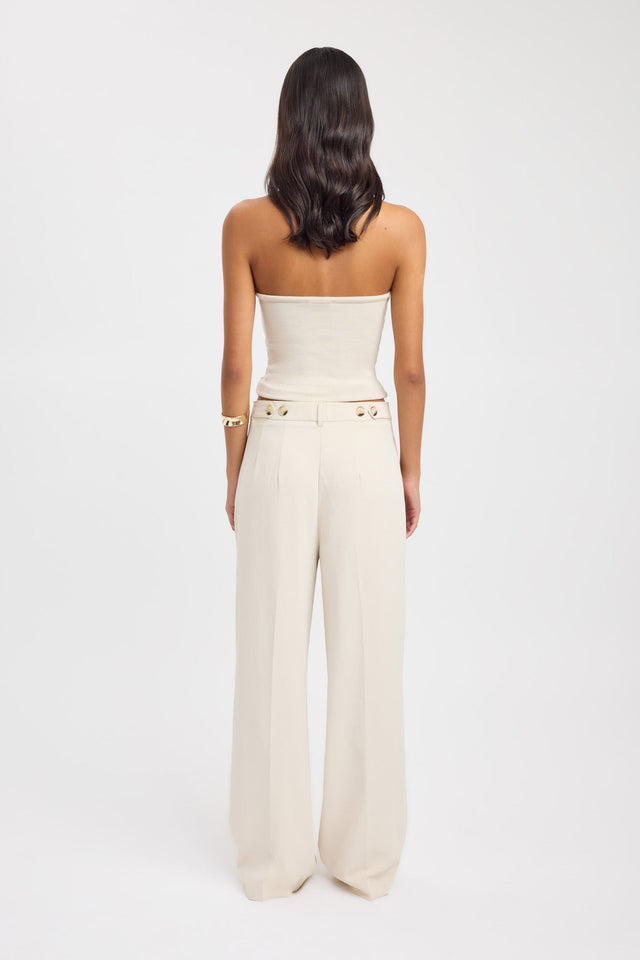 back Opal Adjustable Pant Kookai Sleeveless Blazer Full length white womens-coats-and-jackets 