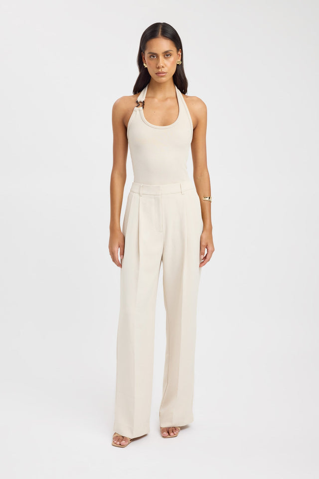 front Opal Adjustable Pant Kookai Sleeveless Blazer Full length white womens-coats-and-jackets 