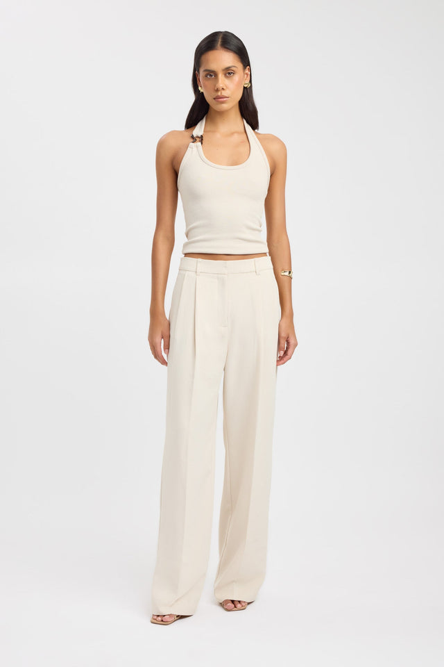 side Opal Adjustable Pant Kookai Sleeveless Blazer Full length white womens-coats-and-jackets 