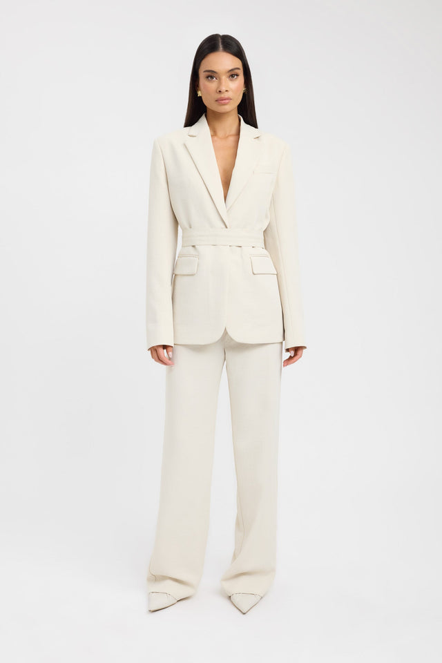 side Ariel Button Blazer Kookai Long sleeve Blazer Full length grey womens-coats-and-jackets 