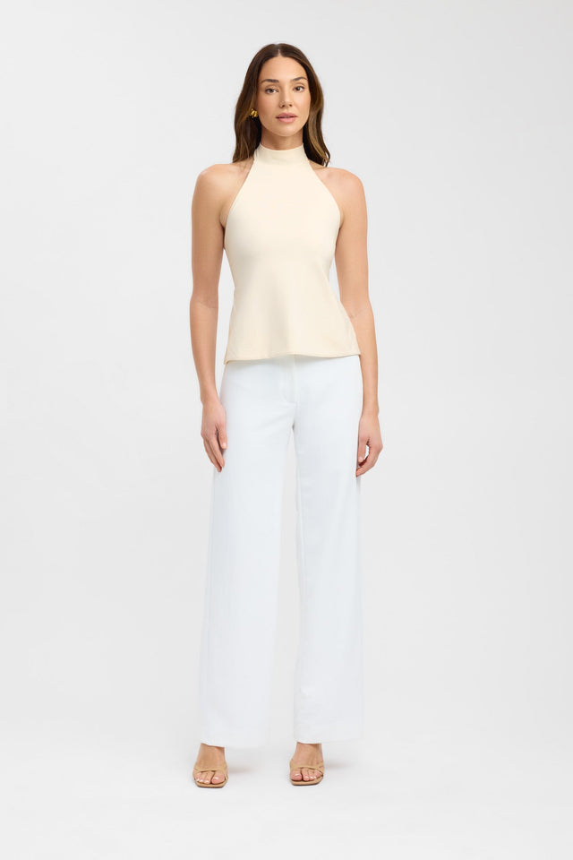 side Kaye Top Kookai Fitted Highneck Sleeveless Womens-Blouse 