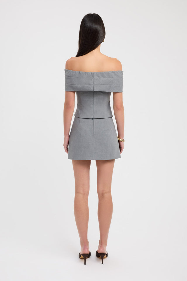 back Dallas Low Rise Skirt Kookai Straight Mini brown womens-skirts 