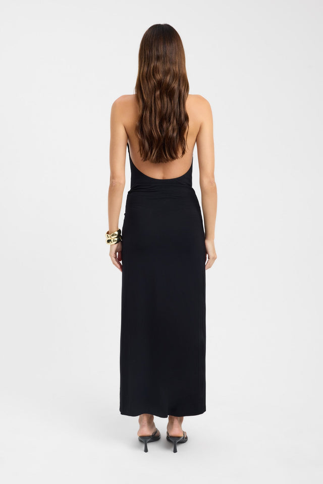 back Quinn Maxi Skirt Kookai Straight Maxi black womens-skirts 