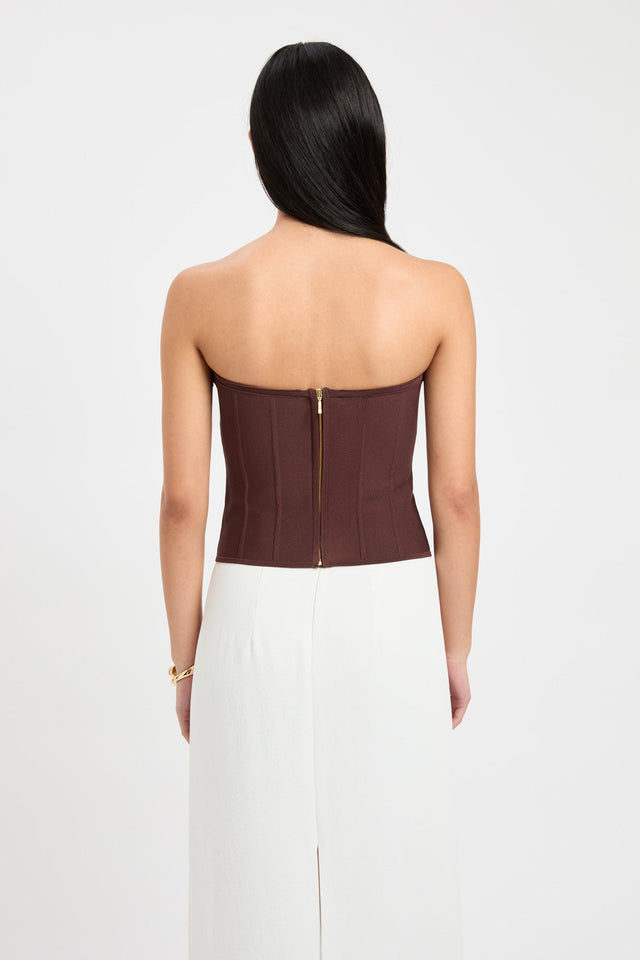 front April Strapless Corset Kookai Fitted Asymmetry Sleeveless Womens-Blouse 