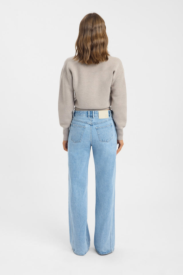 back Dalton Vee Jumper Kookai Relaxed V-neck Long sleeve Womens-Blouse 