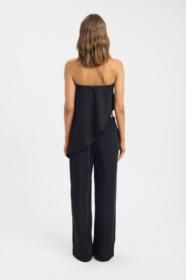 back Maria Strapless Asymmetric Top Kookai Fitted Straight Sleeveless Womens-Blouse 