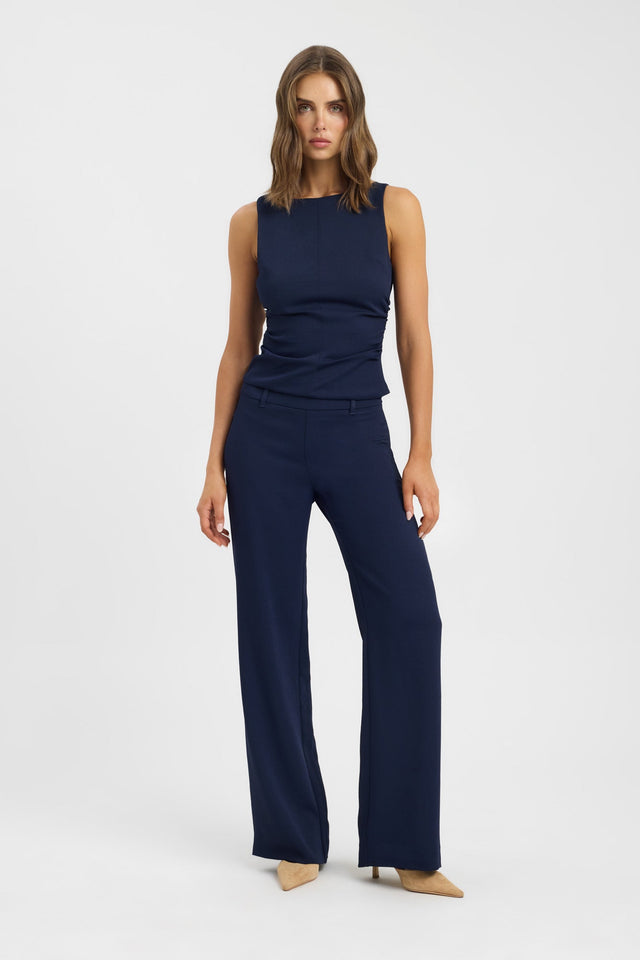 side Oyster Boat Neck Top Kookai Fitted Boatneck Sleeveless Womens-Blouse 