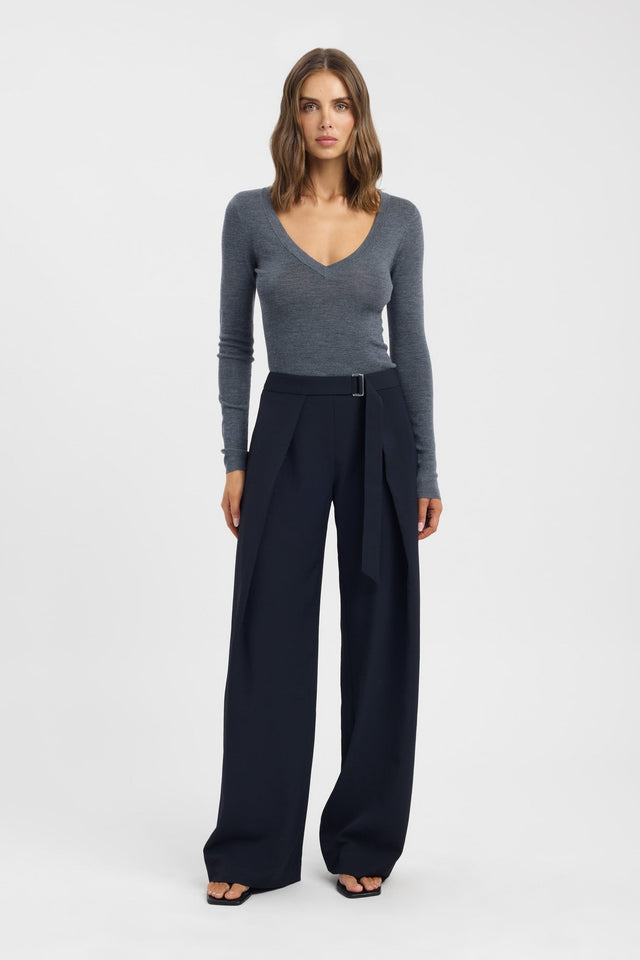 side Jackson Vee Long Sleeve Top Kookai Fitted V-neck Long sleeve Womens-Blouse 