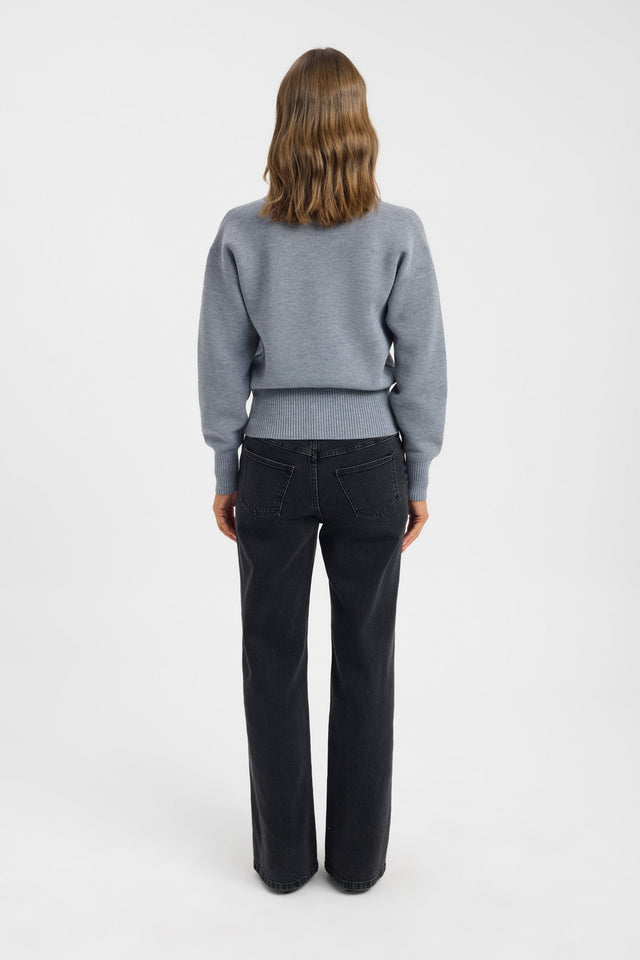 back Dalton Vee Jumper Kookai Relaxed V-neck Long sleeve Womens-Blouse 