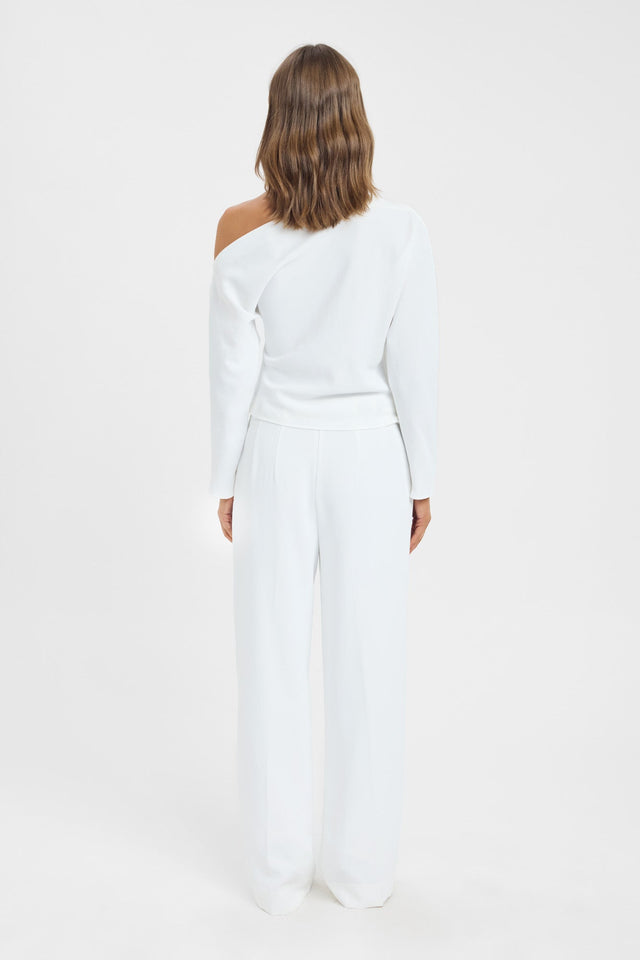 back Opal Drape Long Sleeve Top Kookai Fitted Asymmetry Long sleeve Womens-Blouse 