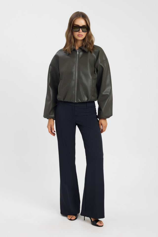 front Heavy Phoenix Bomber Jacket Kookai Long sleeve Bomber cropped womens-coats-and-jackets 