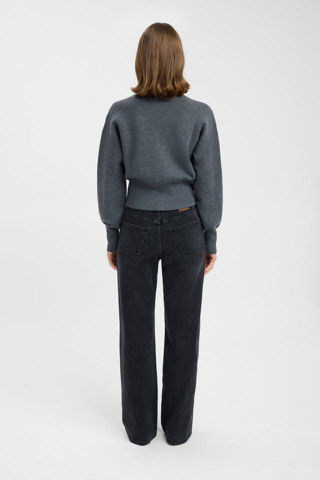 Dalton Zip Cardigan Kookai Oversized Highneck Long sleeve Womens-Blouse 