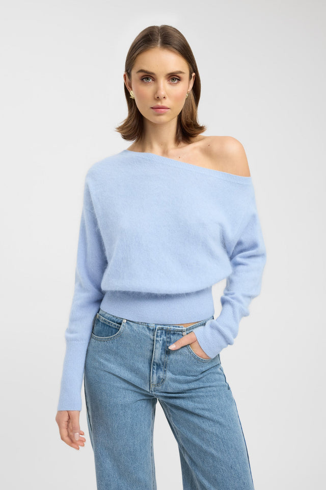 front Geneva One Shoulder Jumper Kookai Asymmetry Relaxed grey womens-jumpers 
