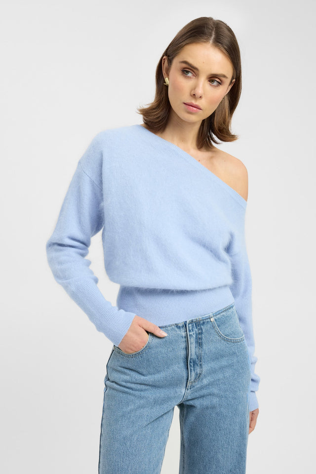 front Geneva One Shoulder Jumper Kookai Asymmetry Relaxed grey womens-jumpers 