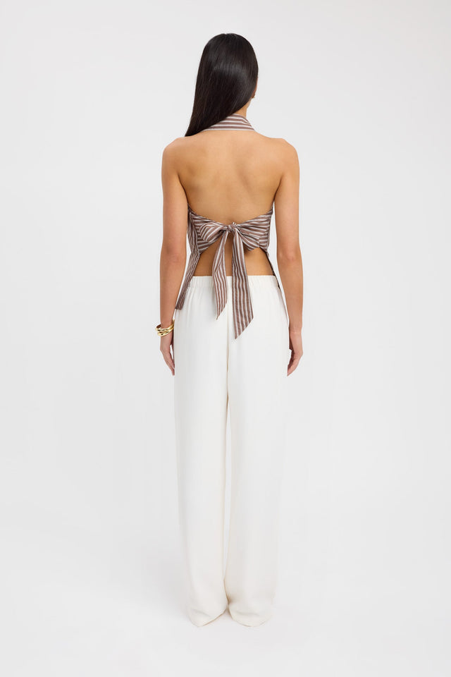 back Harvey Halter Shirt Kookai Fitted V-neck Sleeveless Womens-Blouse 