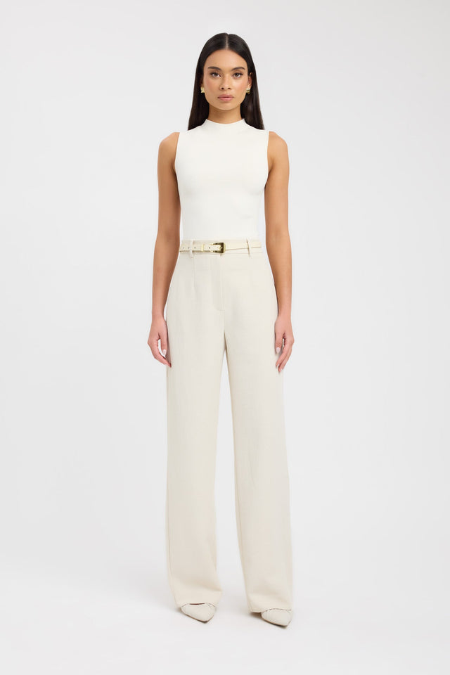 side Serenity Tank Kookai Fitted Highneck Sleeveless Womens-Blouse 