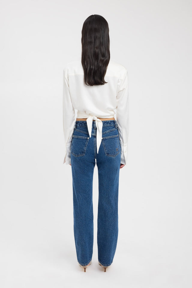 back Palermo Shirt Kookai Relaxed V-neck Long sleeve Womens-Blouse 