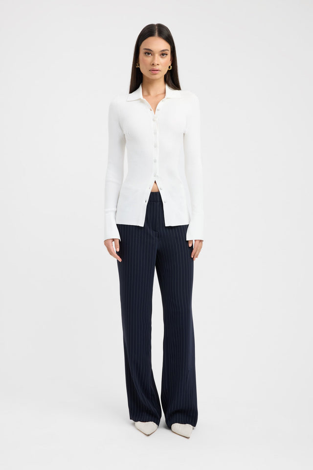 side Lola Button Up Cardigan Kookai Fitted V-neck Long sleeve Womens-Blouse 