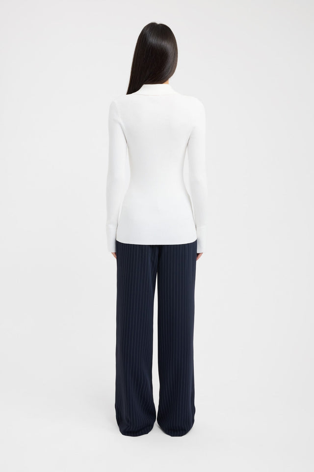 back Lola Button Up Cardigan Kookai Fitted V-neck Long sleeve Womens-Blouse 