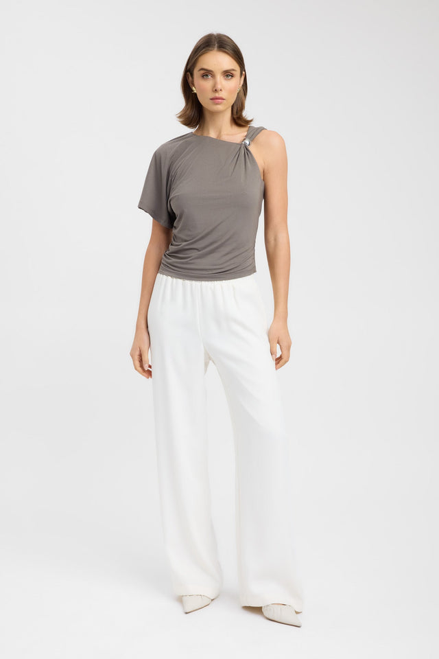 side London Top Kookai Relaxed Asymmetry Short sleeves Womens-Blouse 