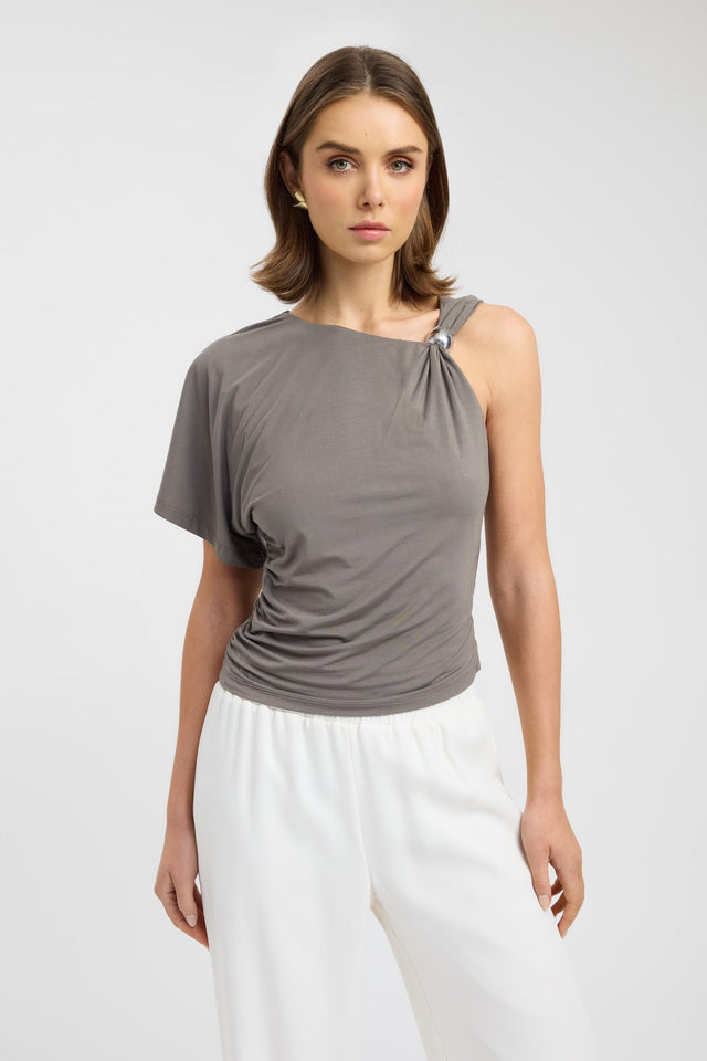 front London Top Kookai Relaxed Asymmetry Short sleeves Womens-Blouse 