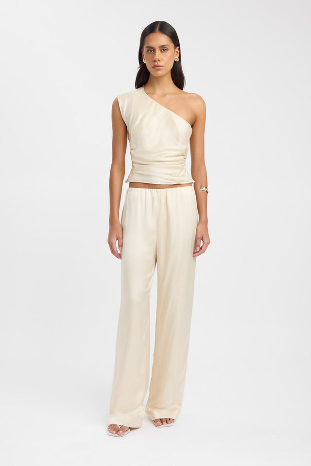 side Monty One Shoulder Top Kookai Fitted Asymmetry Sleeveless Womens-Blouse 