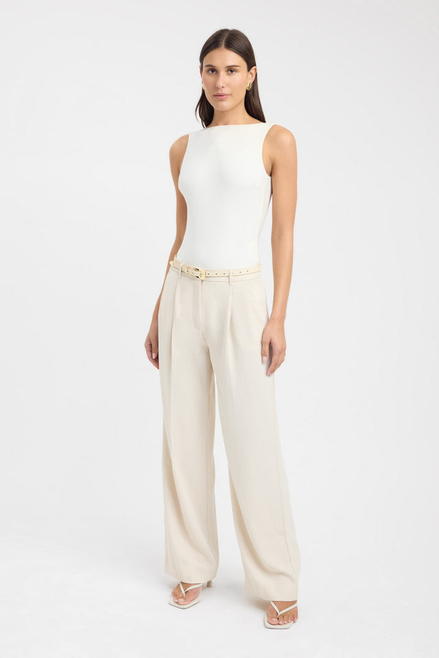 front Niela Bodysuit Kookai Boat neck black womens-bodysuit 