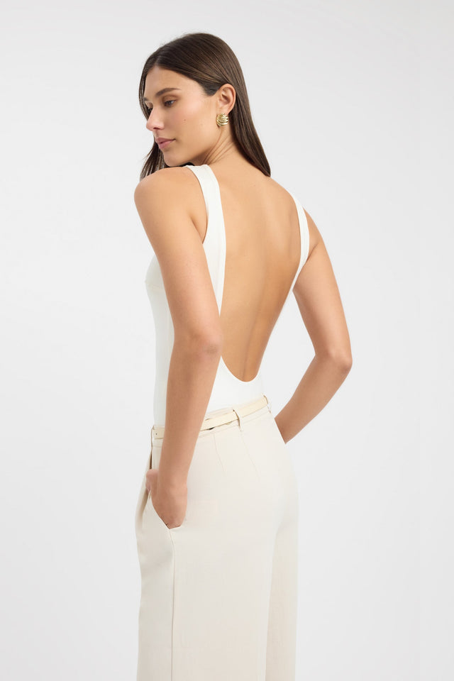 back Niela Bodysuit Kookai Boat neck black womens-bodysuit 