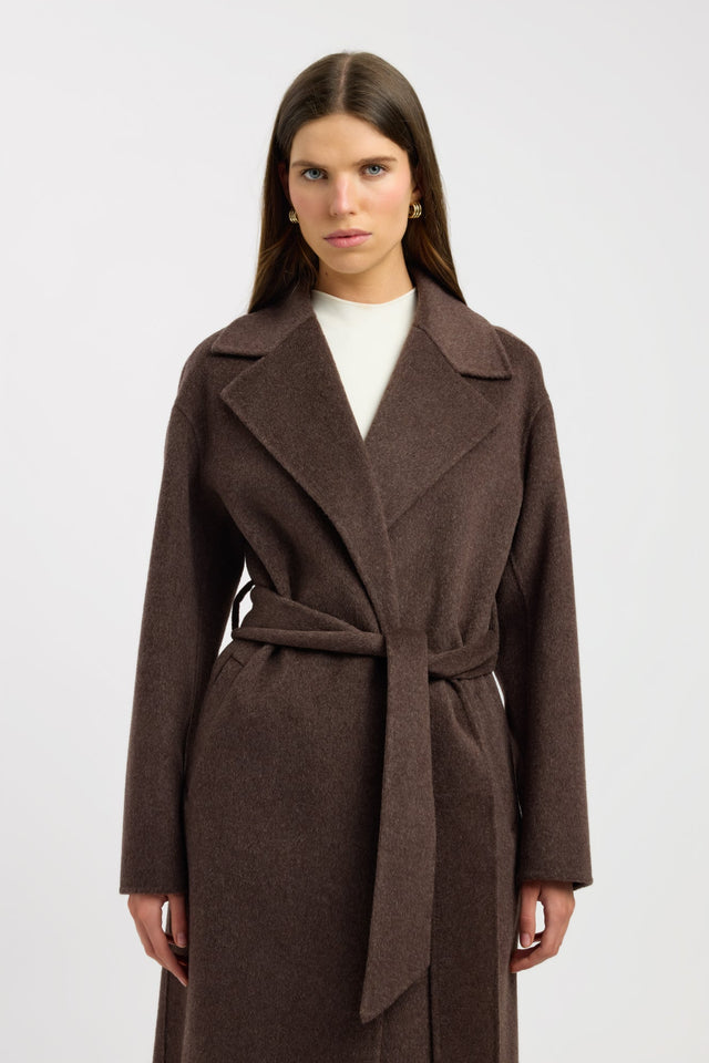 front Rommie Wool Coat Kookai Long sleeve Overcoat Full length womens-coats-and-jackets 