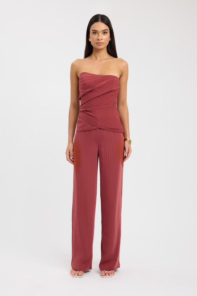 front Oslo Low Rise Pant Kookai relaxed Low-rise brown womens-regular-pants 