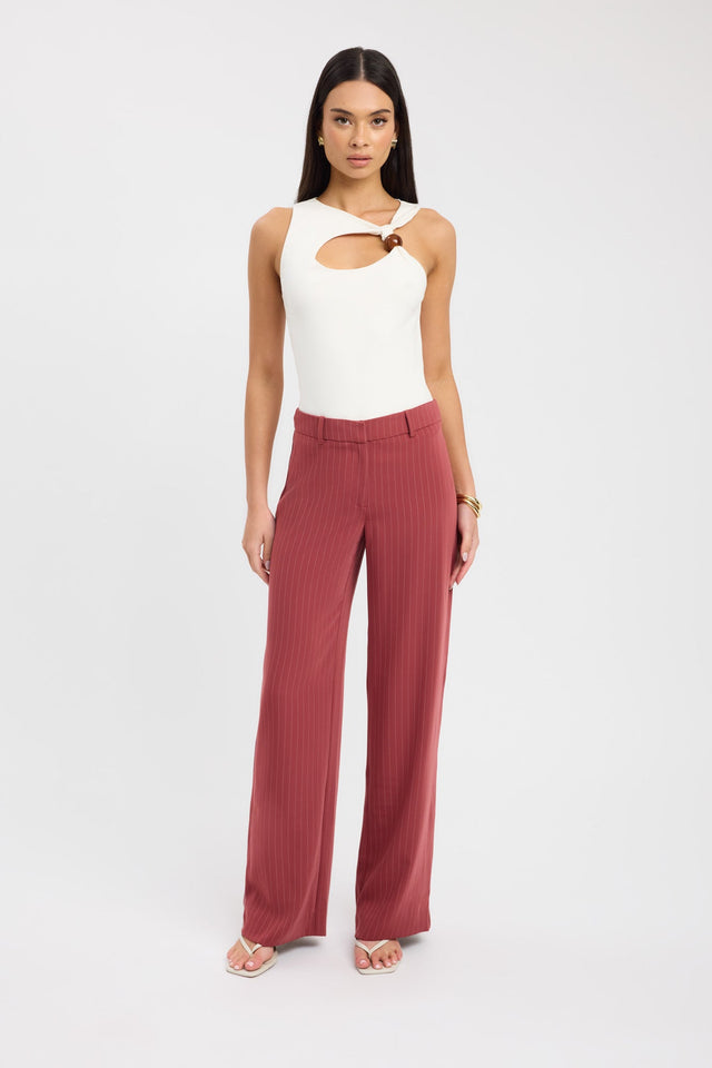 side Oslo Low Rise Pant Kookai relaxed Low-rise brown womens-regular-pants 