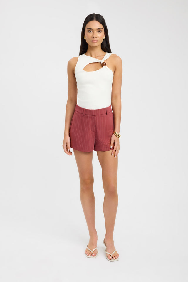 side Oslo Low Rise Shorts Kookai Low-rise Relaxed brown womens-shorts 