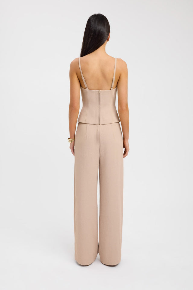 back Oyster Bind Tank Kookai Fitted Sweetheart Sleeveless Womens-Blouse 