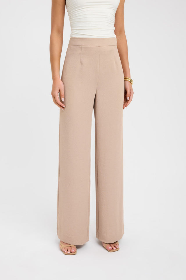 back Oyster Pants Kookai Wide-leg High-rise grey womens-regular-pants 