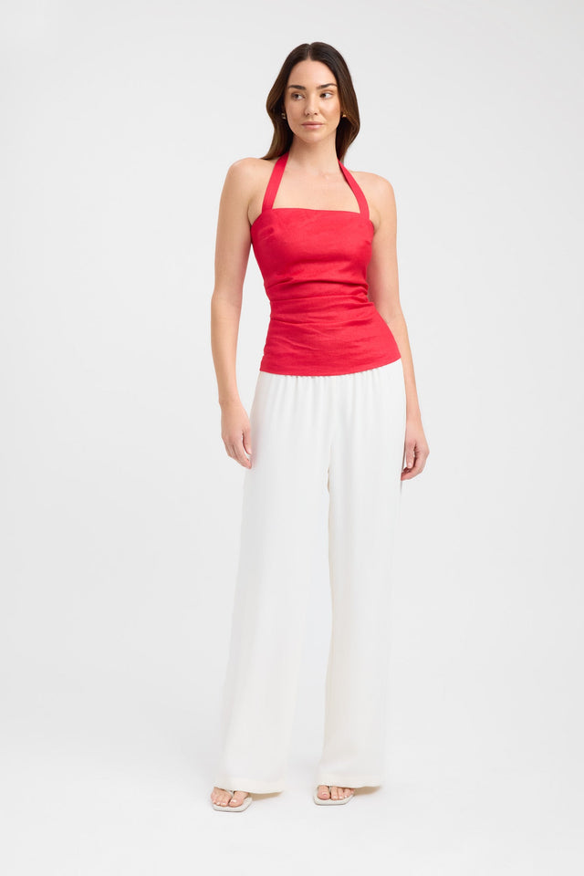 side Palm Halter Top Kookai Fitted Squareneck Sleeveless Womens-Blouse 