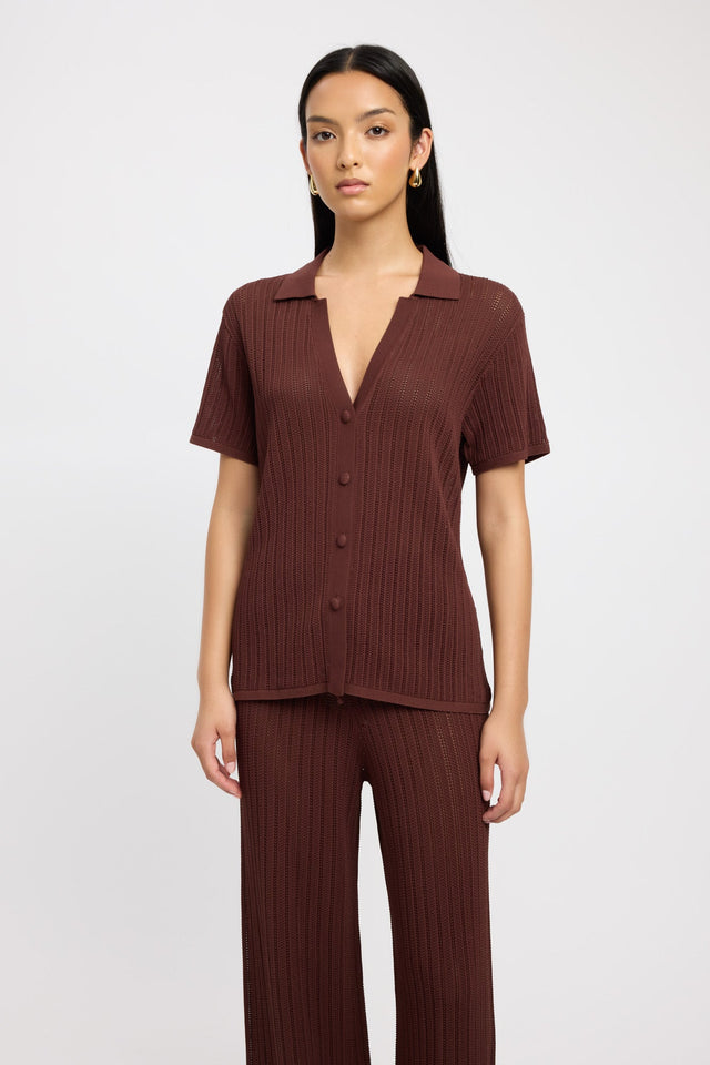 product Samara Shirt Kookai Relaxed Highneck Short sleeves Womens-Blouse 