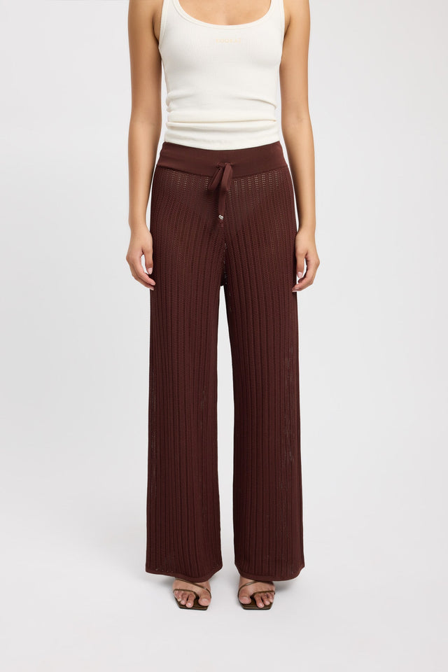 front Samara Pant Kookai Regular Mid-rise white womens-regular-pants 