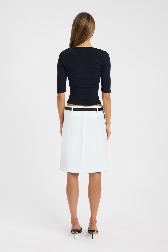 back Jac Top Kookai Fitted Boatneck Half sleeves Womens-Blouse 