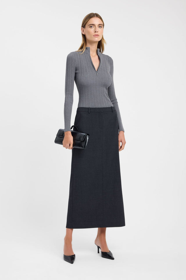Presenting the Ashford Maxi Skirt in womens-skirts featuring straight hem and darkslategrey colour on-body