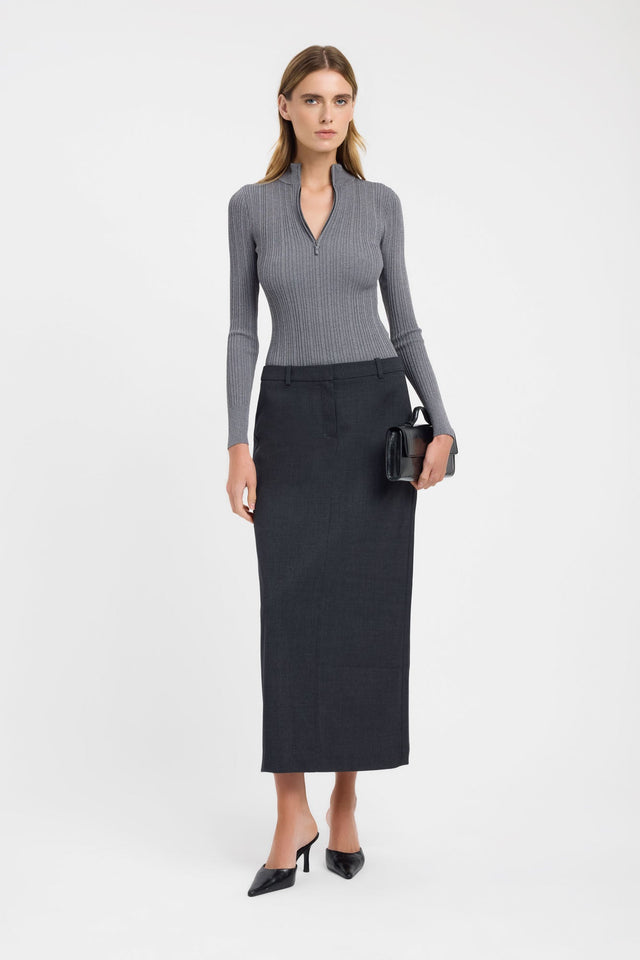 Featuring the Ashford Maxi Skirt in womens-skirts with straight hem and darkslategrey colour on-body