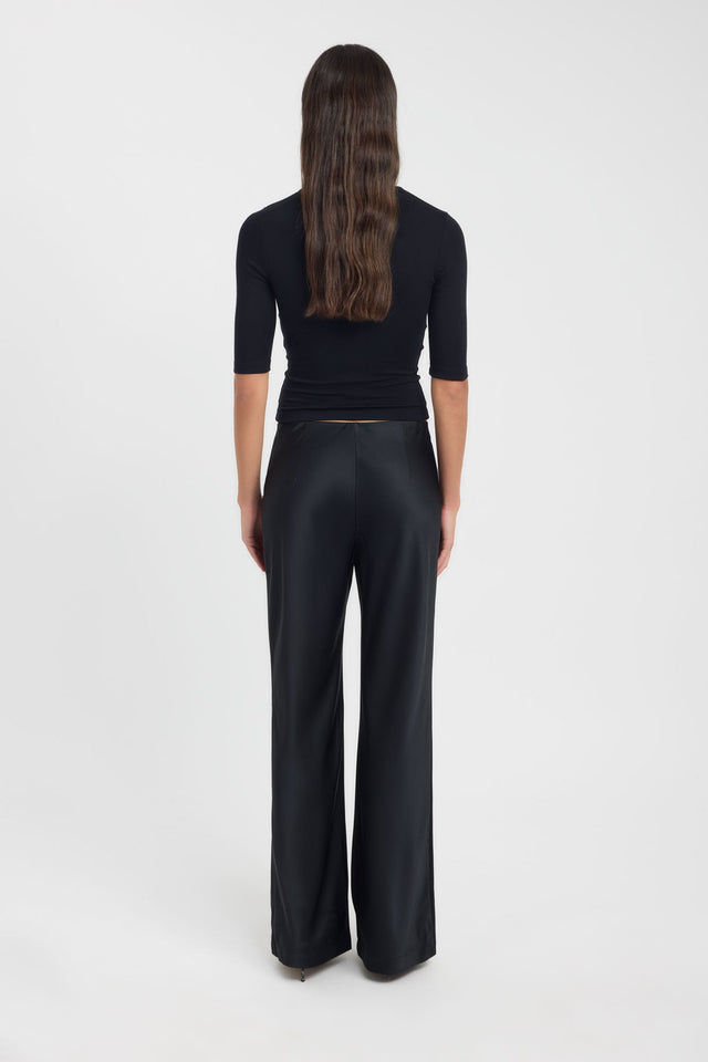 Crafted with the Palermo Bias Cut Pant in womens regular pants, wide-leg high-rise black back
