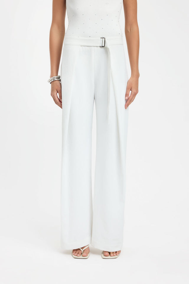 Crafted with Opal D Ring Pant in womens regular pants, wide-leg high-rise white design detail