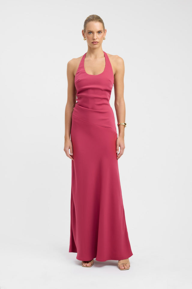 front Maria Halter Maxi Dress Kookai Aline Maxi Fitted Scoopneck womens-dresses 