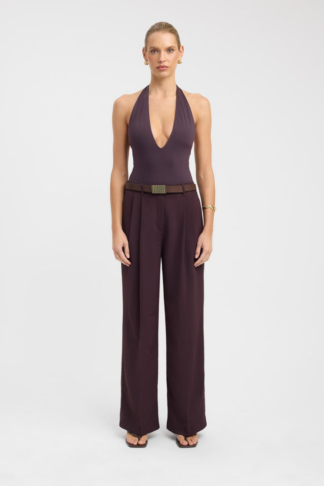 side Bianca Bodysuit Kookai Fitted Plungeneck Sleeveless Womens-Blouse 