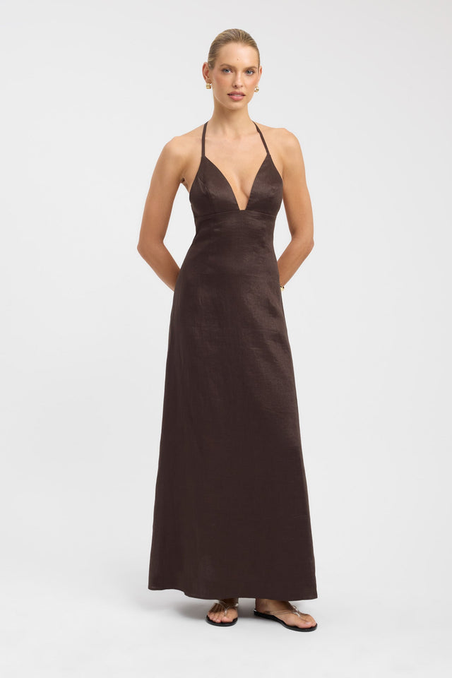 side Tahiti Bead Maxi Dress Kookai Aline Maxi Relaxed Plungeneck womens-dresses 
