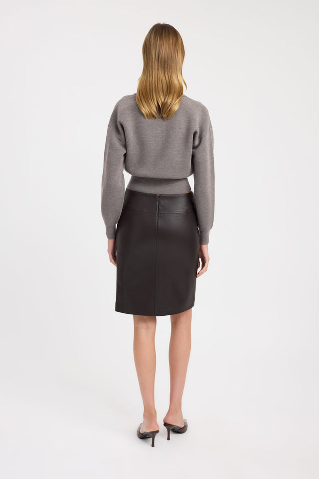 Presenting the Dalton Polo Jumper in womens-jumpers with relaxed fit and grey tones back