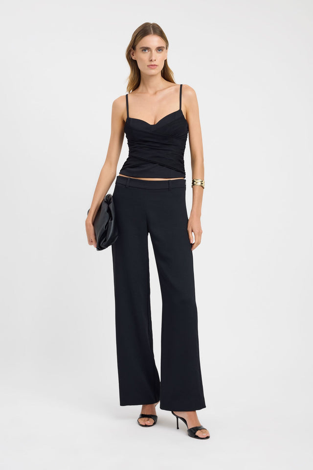 Introducing the Oyster Mesh Bra Top womens-blouse in black with a fitted sweetheart neckline and sleeveless design front
