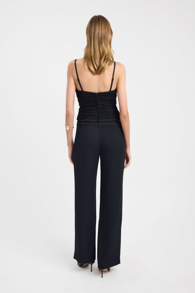 Presenting the Oyster Mesh Bra Top womens-blouse in black featuring fitted sweetheart neckline and sleeveless cut back